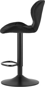 AKCIA Barová stolička s čiernou nohou WEST VELVET, čierna II. akosť