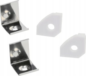 BERGE LED hliníkový profil rohový 1m biely - sada