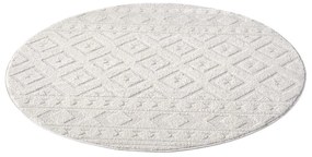 Dekorstudio Moderný okrúhly koberec LOUNGE 9999 - krémový Priemer koberca: 120cm