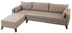 Rohová sedacia súprava KORFU do tvaru L, krémová, ľavé prevedenie