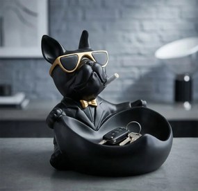 Dekoratívna soška Dog Ball čierna