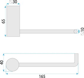 Rea Prism, kúpeľňový vešiak na uterák, 9711A, zlatá matná, REA-98031
