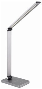 LED Stolná lampa s bezdrôtovou nabíjačkou LED/10W/230V matný chróm