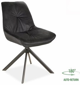 Otočná jídelní židle Boogie I Velvet černá