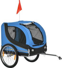 PawHut Psí Príves na Bicykel - Preprava Psov modrá+čierna 130 x 73 x 90 cm | Aosom