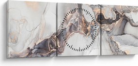 Obraz - Imitácia mramoru (s hodinami) (90x30 cm)