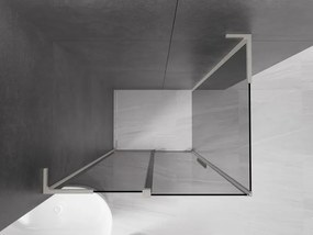 Mexen Velar L, sprchový kút s posuvnými dverami 100 x 80 cm, 8mm šedé sklo, brúsená oceľ, 871-100-080-43-97