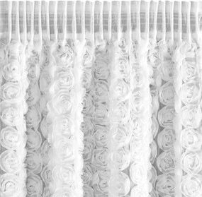 ZÁCLONA NA PÁSKE EVA MINGE ROSES1 140X270 CM BIELA