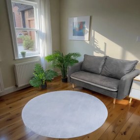 Koberec RABBIT 3D strieborný kruh