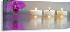 Obraz sviečok na vode (120x50 cm)