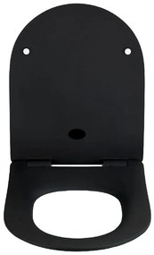 Čierne WC sedadlo Wenko Sedilo Black, 45,2 × 36,2 cm