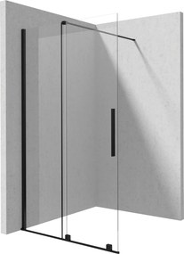 Deante Sprchová zastena Walk-in Prizma, posuvná - KTJ N39R 90 cm, čierna - bez vaničky