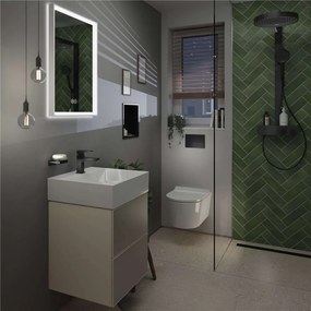 HANSGROHE Rainfinity Showerpipe nástenný sprchový systém s termostatom ShowerTablet 350, horná sprcha 1jet priemer 360 mm, ručná sprcha 3jet, matná čierna, 26853670