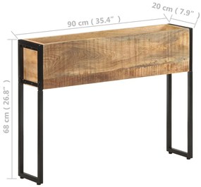 Kvetináč 90x20x68 cm surové mangovníkové drevo