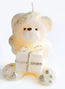 Parafínová svíčka TEDDY 15 cm krémová