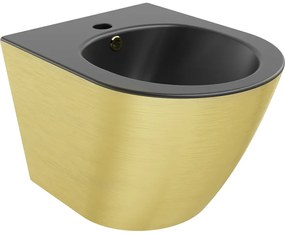 Mexen Lena, závesný bidet 480x370x325 mm, čierna matná - zlatý vzor, 35224877