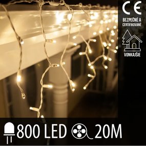 Vianočná led svetelná záclona vonkajšia - 800led - 20m teplá biela