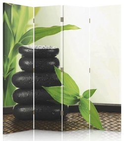Gario Paraván Pyramída z čiernych kameňov Rozmery: 145 x 170 cm, Prevedenie: Klasický paraván
