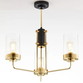 Jupiter 2087 - Luster na tyči RAMIREZ 3xE27/15W/230V zlatá/čierna