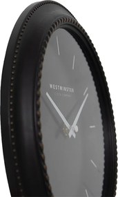 Čierne antik nástenné hodiny Westminster - Ø 28*5 cm / 1*AA