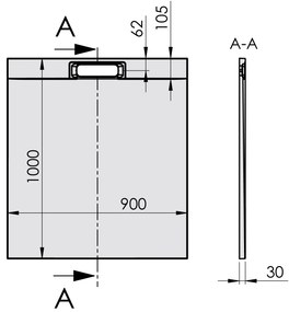 Polysan Polysan, KAZUKO sprchová vanička z liateho mramoru, 100x90 cm, 40336