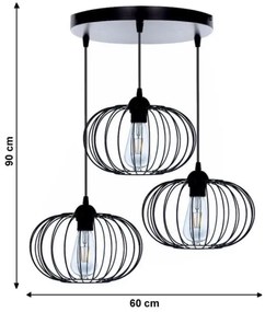 Prisadený luster BOCCA 3xE27/60W/230V