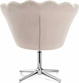 LuxuryForm DESIGN Kreslo FREY VELUR na striebornom kríži - latte