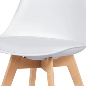 Jedálenská stolička ROMUS - plast / PU koža / masív buk