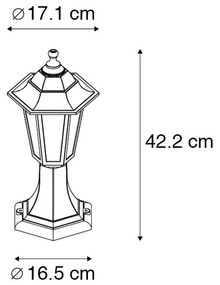 Klasická vonkajšia stojaca lampa čierna 42,2 cm IP44 - New Haven