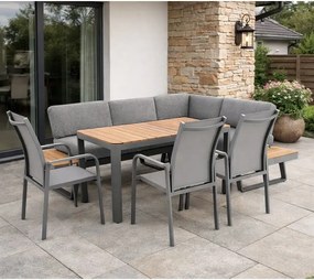 Jedálenská súprava EXPERT PLUS AVERSA TEAK sivá, 3+2+1