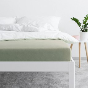 Goldea plachta jersey s napínacou gumou - šalviovo zelená 200 x 220 cm