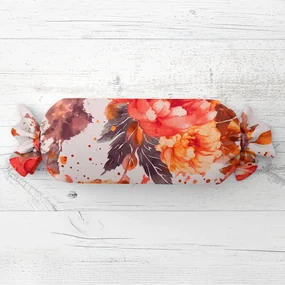 Biante Vankúš valec bonbon Sandra SA-600 Veľké červeno-ružovo-oranžové kvety pivonky na bielom 15x40 cm