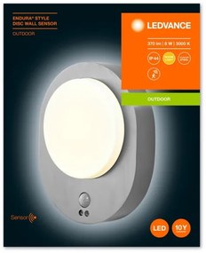 Ledvance - LED Vonkajšie nástenné svietidlo so senzorom DISC LED/8W/230V IP44