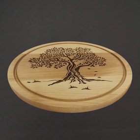 AMADEA Drevená servírovacia doštička - podnos strom, masívne drevo, 30 cm