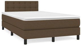 Boxspring posteľ s matracom a LED tmavohnedá 120x190 cm látka 3270070