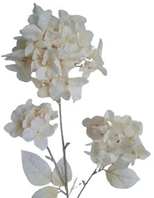 Umelá kvetina Hortenzia s glitrom krémová, 85 cm