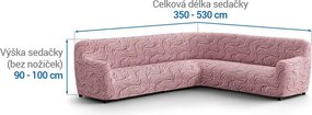 Bielastické poťahy BRILLANTE bordó rohová sedačka (š. 350 - 530 cm)