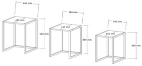 Set 3ks. konferenčných stolíkov Kibusa (čierna + dub zafírový). Vlastná spoľahlivá doprava až k Vám domov. 1094331