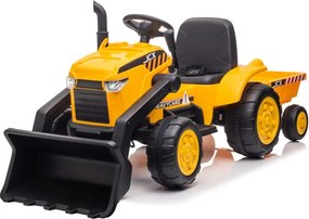 LEAN CARS Batériový traktor s prívesom S617 žltý