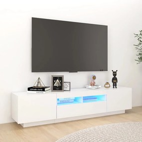 TV skrinka s LED svetlami biela 180x35x40 cm 3081897