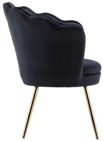 LuxuryForm DESIGN Kreslo FREY VELUR so zlatými nohami - čierne