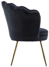 LuxuryForm DESIGN Kreslo FREY VELUR so zlatými nohami - čierne