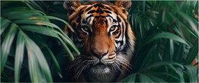 Obraz - Portrét tigra v džungli (120x50 cm)