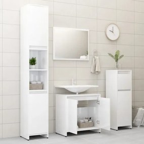 vidaXL 3-dielna súprava kúpeľňového nábytku,lesklá biela, drevotrieska-