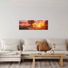 Obraz - Jamnik, Slovinsko (s hodinami) (90x30 cm)