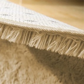 Protišmykový koberec SHAGGY karamelový kruh