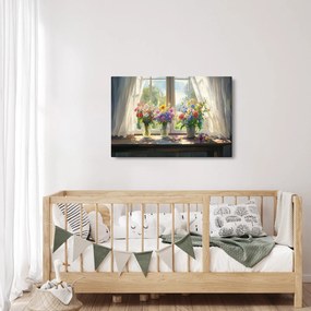 Obraz - Kytica pri okne (90x60 cm)