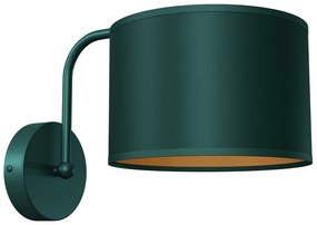 Nástenné svietidlo Verde, 1x zelené textilné tienidlo, gr