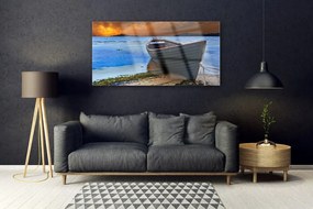 Obraz plexi Loď more pobrežie pláž 120x60 cm