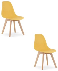 Set dvoch jedálenských stoličiek KITO horčicové / naturálne nohy (2 ks)